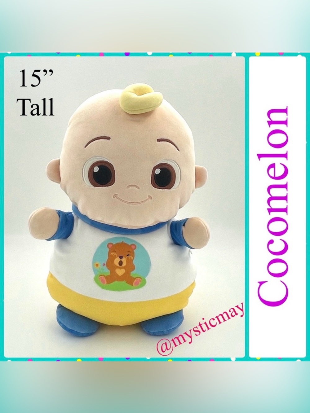 15” Tall Squishmallows Hugmee Plush JJ from COCOMELON Cartoon Stuffed Doll